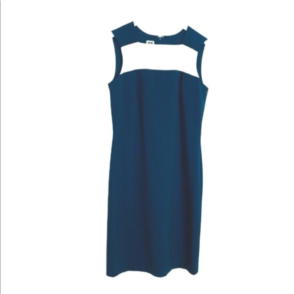 Anne Klein Sleeveless Green and Cream Shift Dress